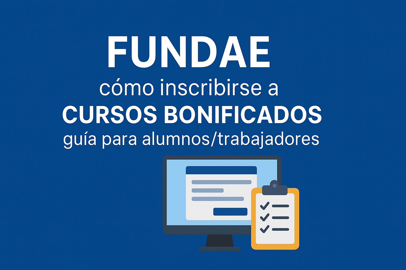 Cómo inscribirse en un curso bonificado de FUNDAE