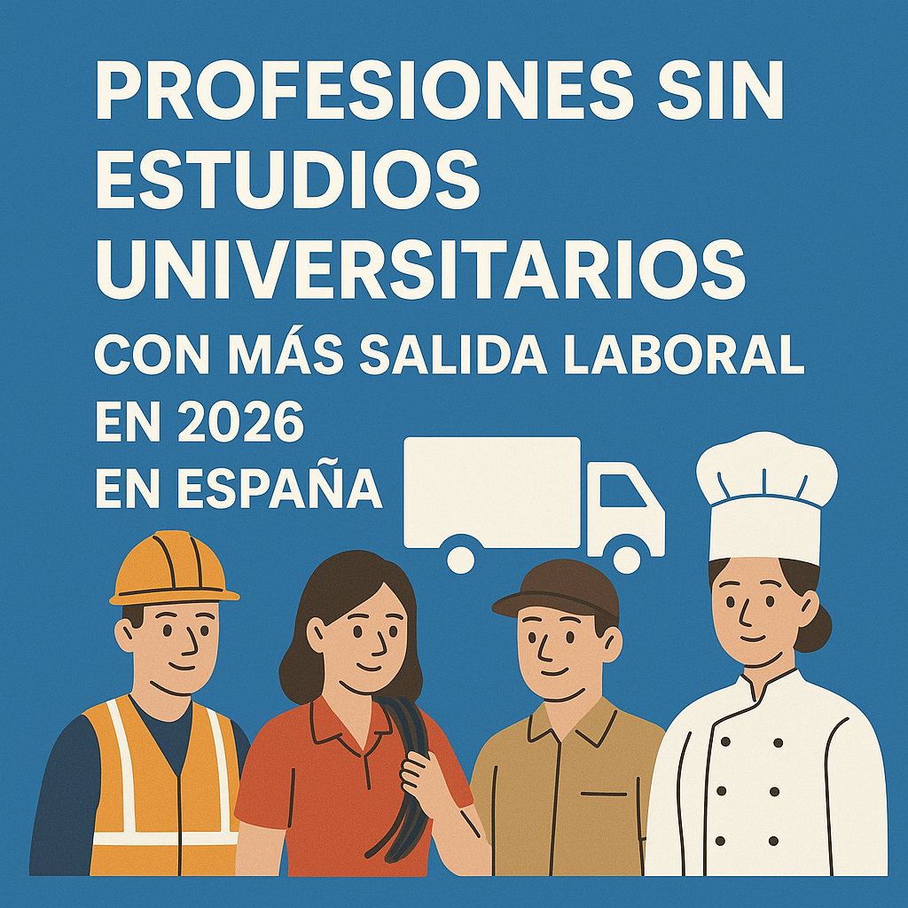 Profesiones sin estudios universitarios con más salida laboral en 2026 en España