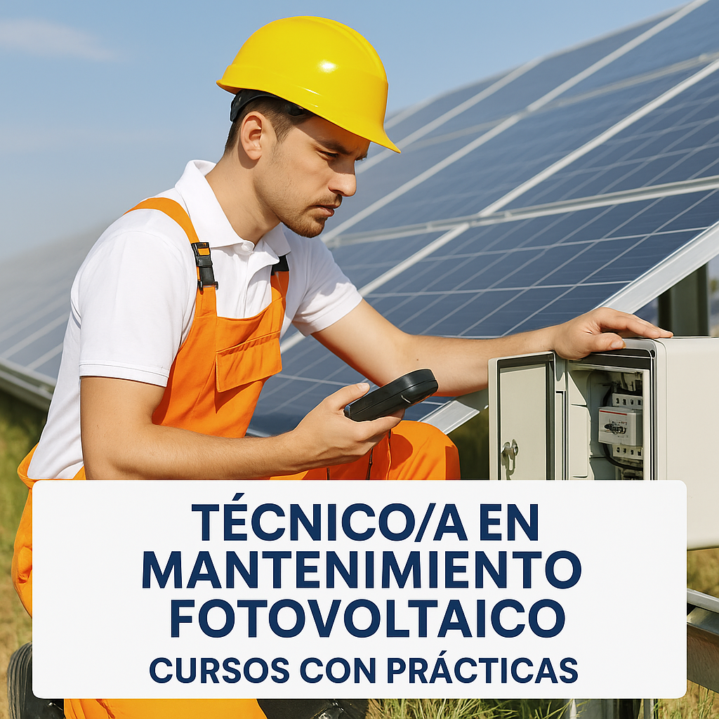 Técnico/a en Mantenimiento Fotovoltaico: perfil profesional, salario y cursos con prácticas