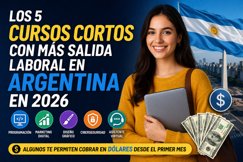 Los 5 Cursos Cortos con Más Salida Laboral en Argentina en 2026 (Algunos Te Permiten Cobrar en Dólares Desde el Primer Mes)